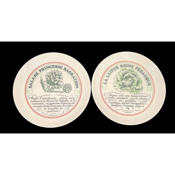 Vintage Toscani Vinaigrette Salad Plates Set of 6 Vintage 7.5" Japan with Box - Picture 4 of 7